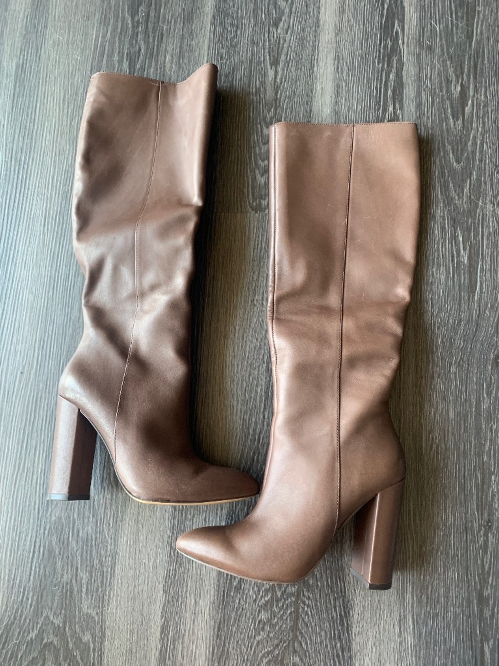 Villa Rouge Stunning Brown Leather Boots - High Heel - Size 5